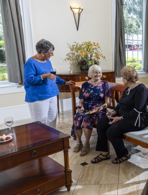 seniors talking in common area