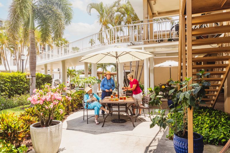 Seniors gathered outside