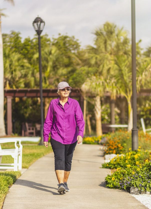 woman walking outside