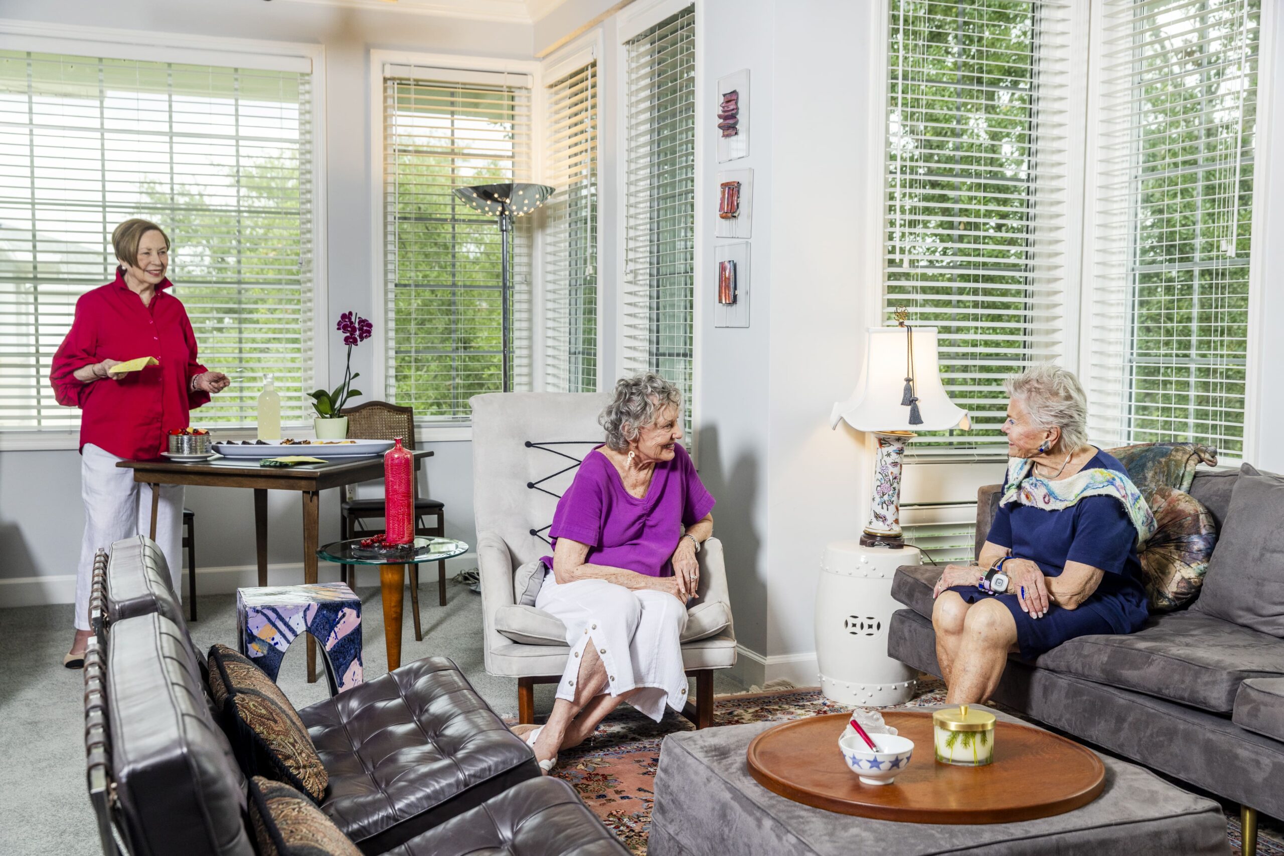 seniors talking inside