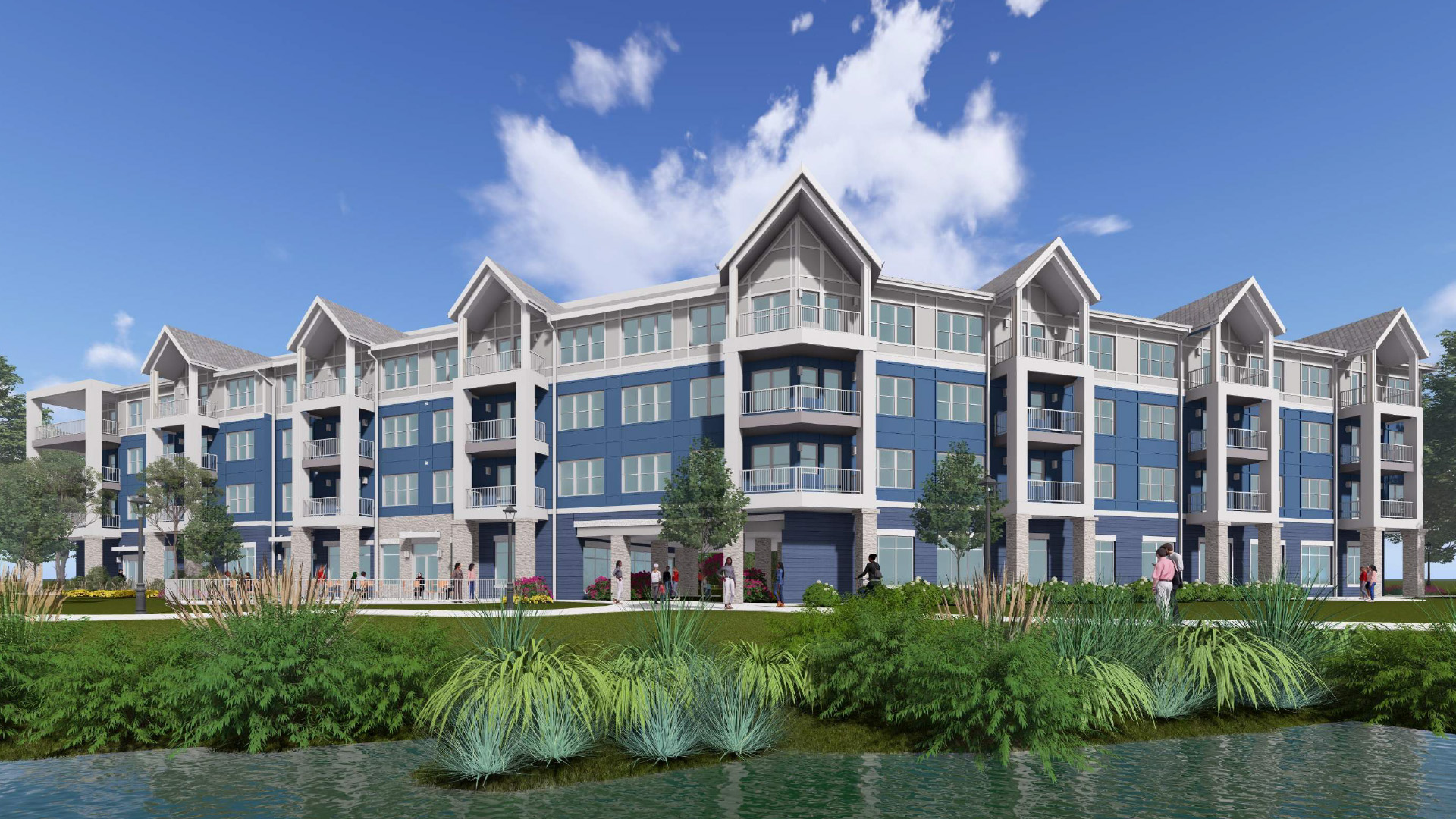 A rendering of the woodlands, a new independent living building