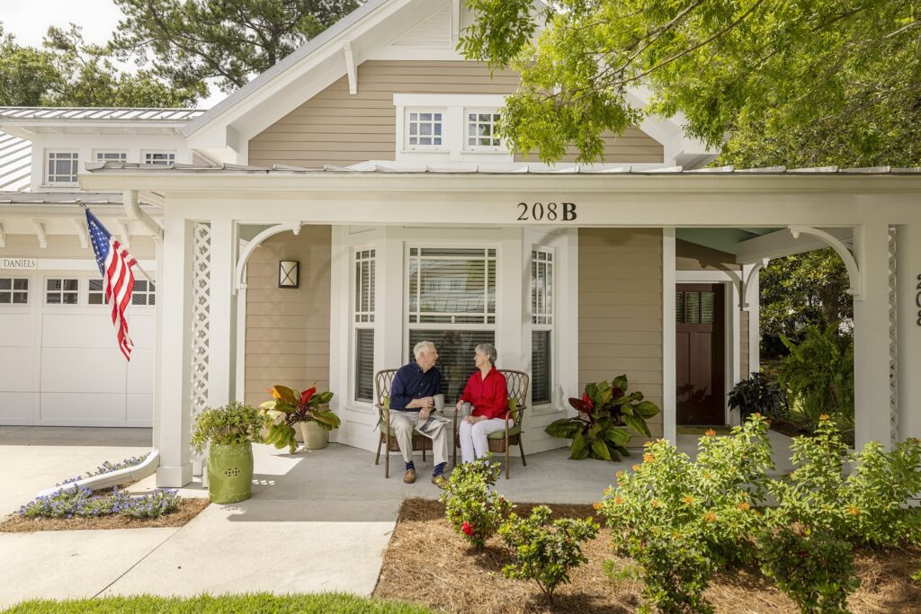 seniors sitting on porch