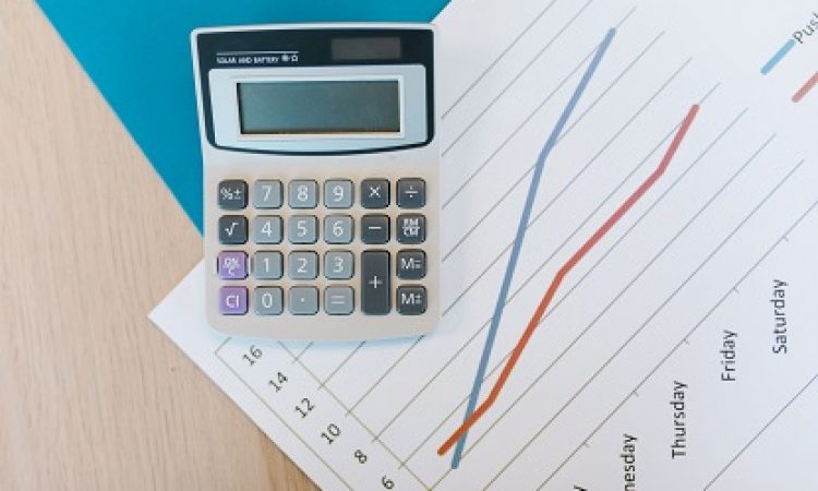 calculator on top of line chart