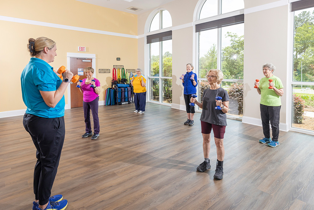 Seniors in an Exercise Class
