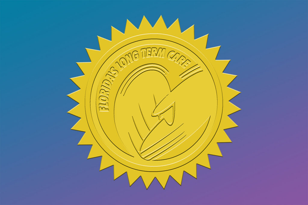 Governor's Gold Seal Award on a blue and purple gradient background