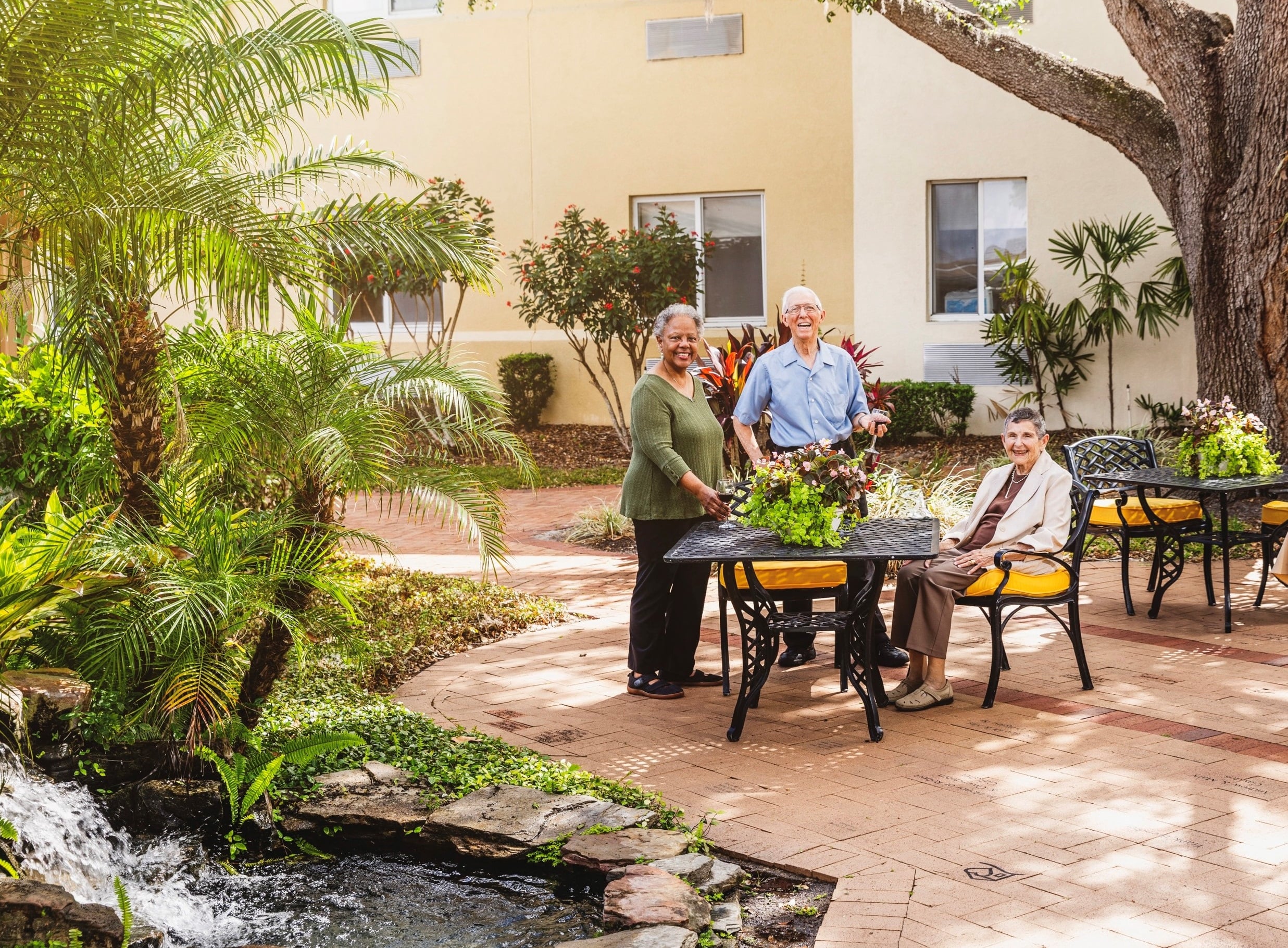 Seniors Having Patio Party