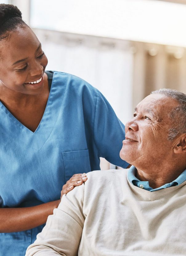 Healthcare worker and senior