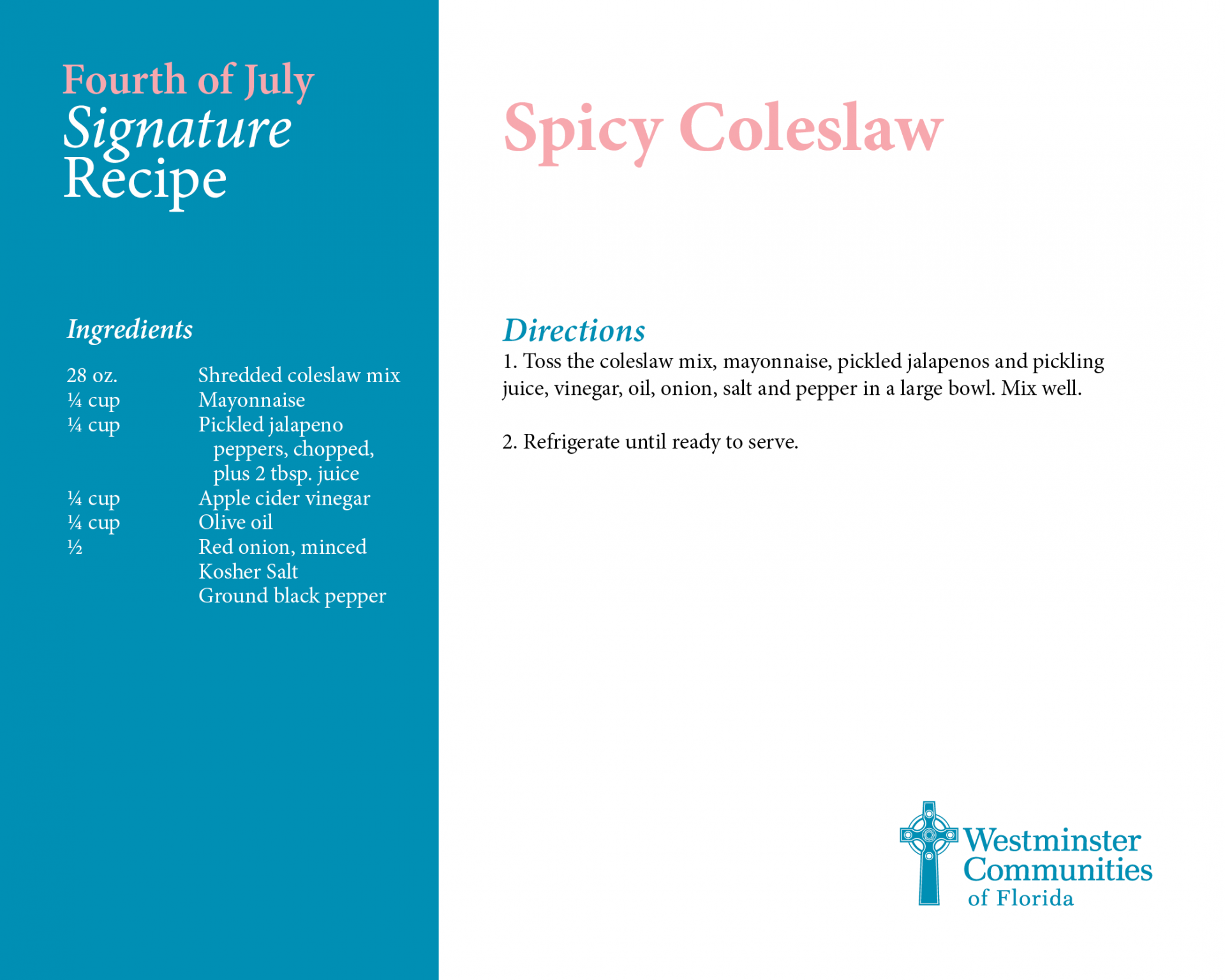 Fourth of July Recipes4 - Spicy Coleslaw