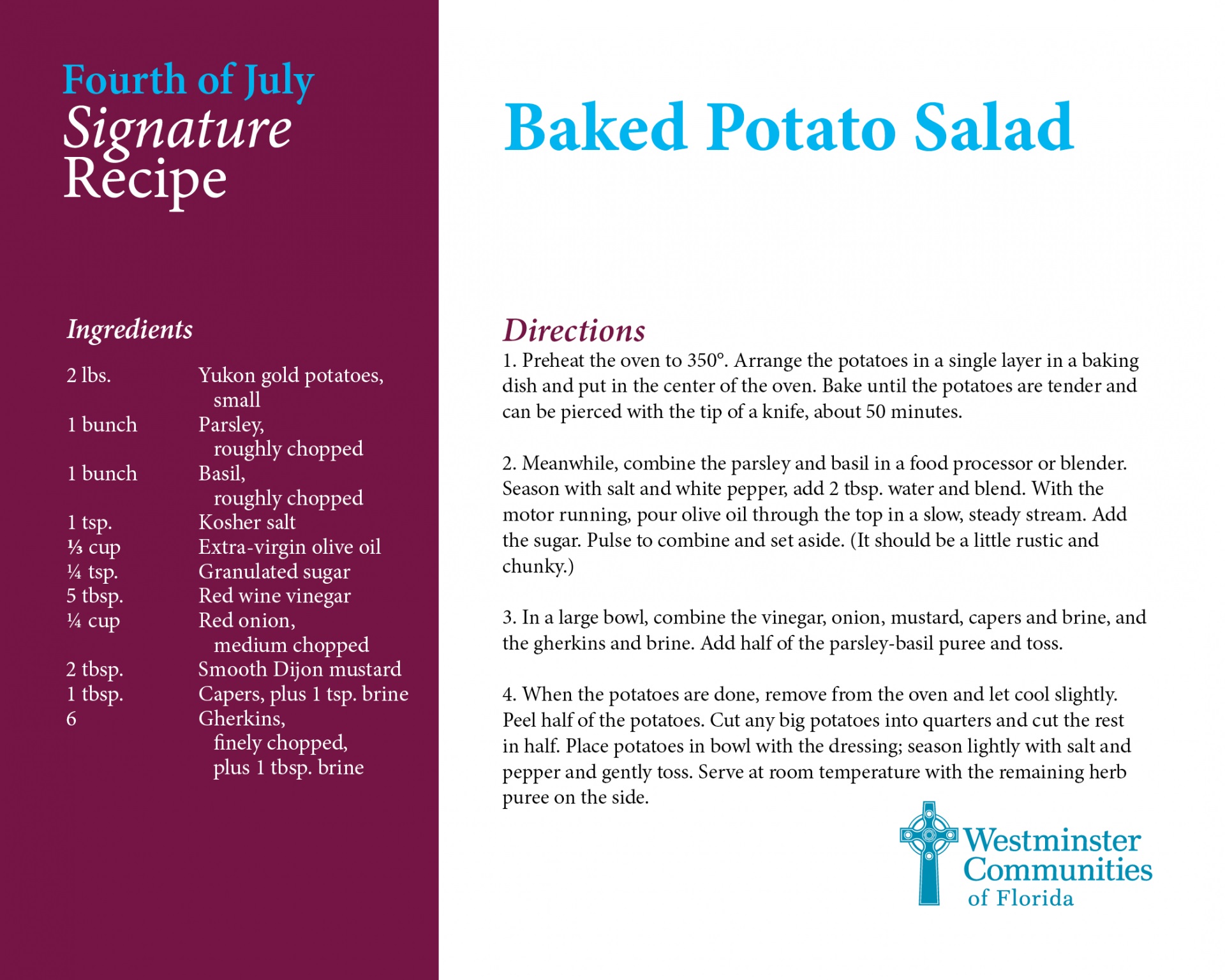 Fourth of July Recipes5 - BAkes Potato Salad