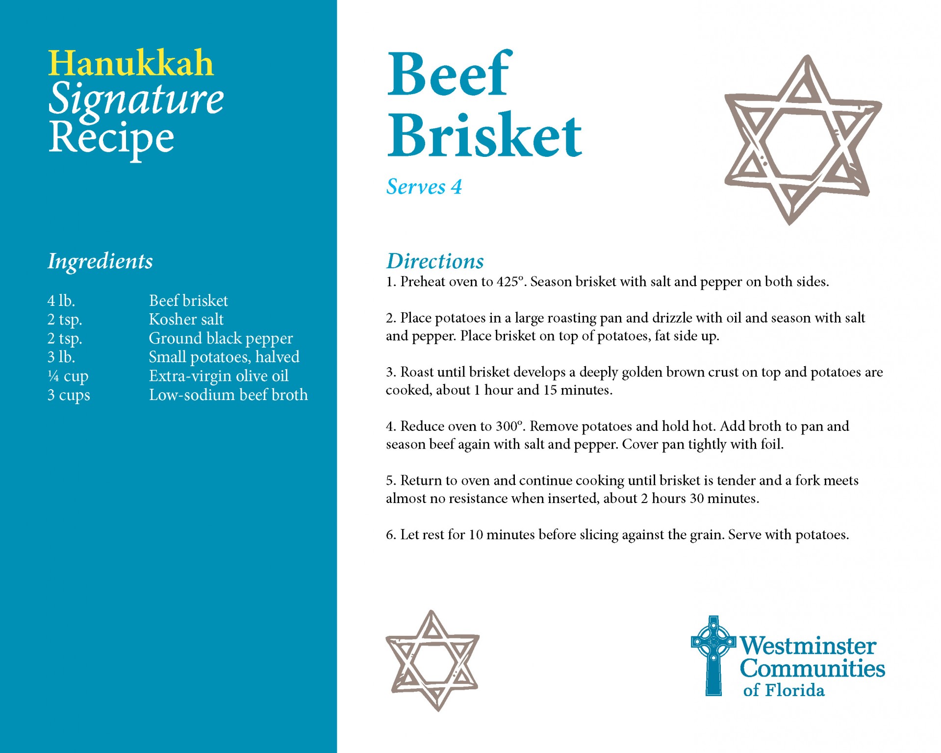 Hanukkah Signature Recipes Beef Brisket