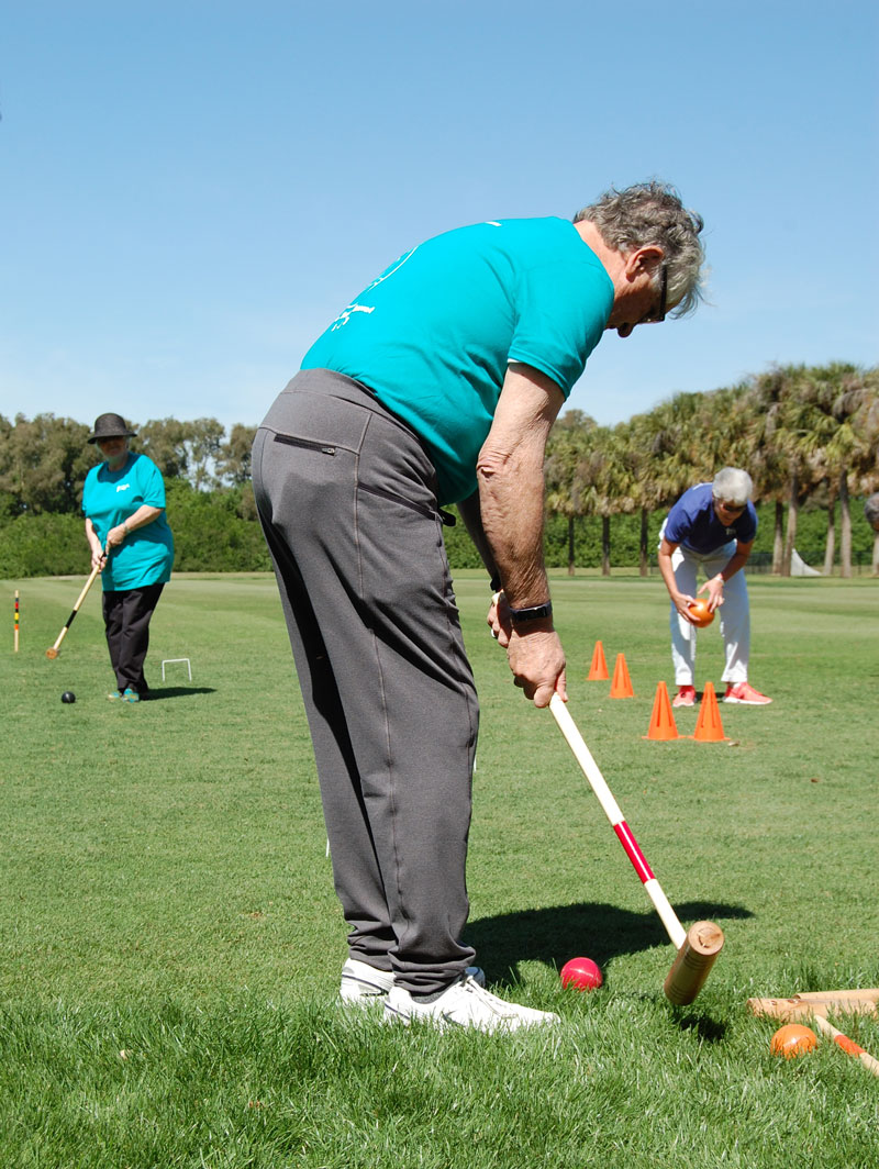 Several residents competed in croquet, another of the 10 games available for competition.