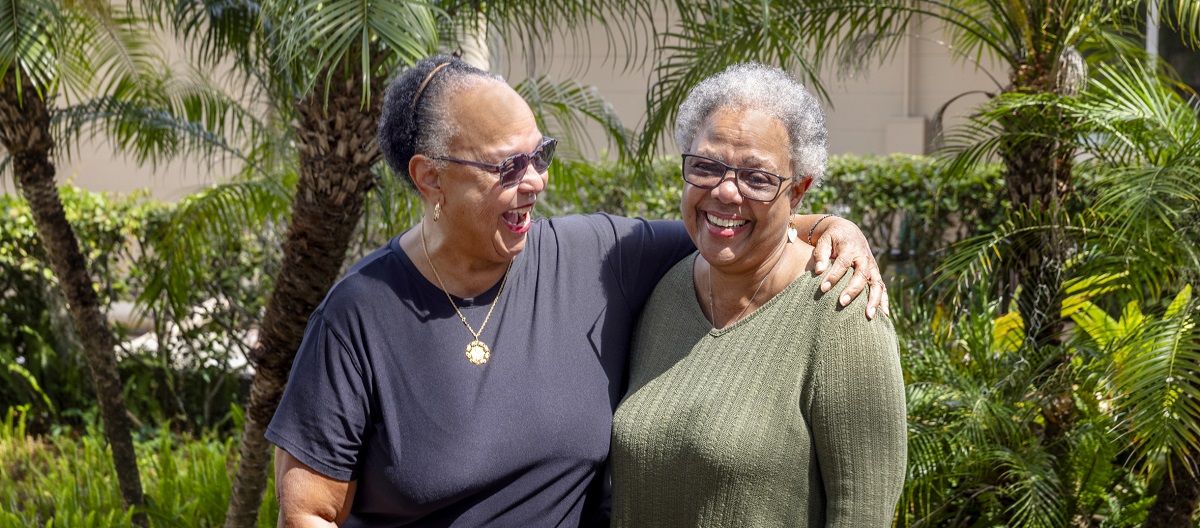 african american senior woman outside smiling